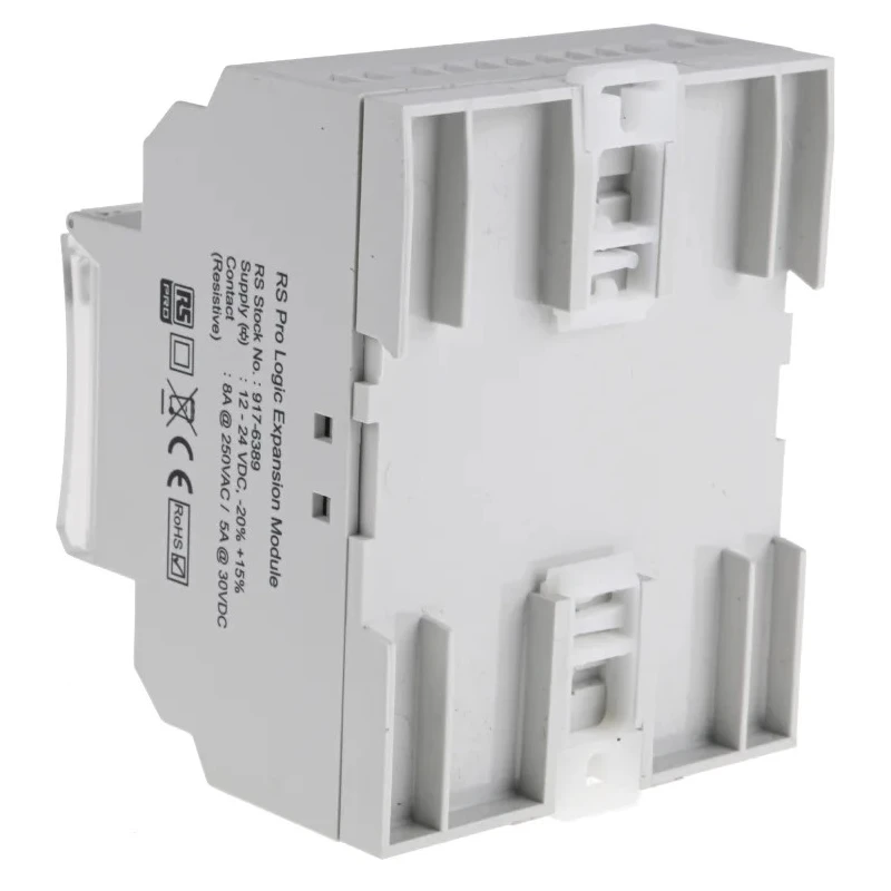 RS PRO I/O Extension Module, 8-Input Digital Input, 4 Outputs Digital Output 12-24V DC 8A 917-6389