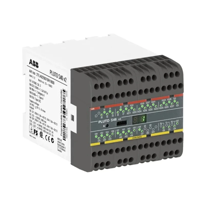 ABB Safety Controller S46 v2 Series 24 Safety Inputs, 16 Safety Outputs, 24V DC 2TLA020070R1800 Pluto S46 v2
