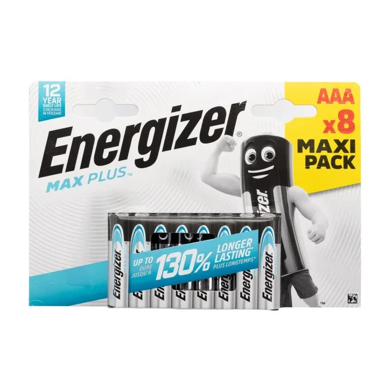 Energizer MAX PLUS EP92 Zinc Manganese Dioxide AAA Battery 1.5V 1.2Ah Flat Contact Termination 7638900437522