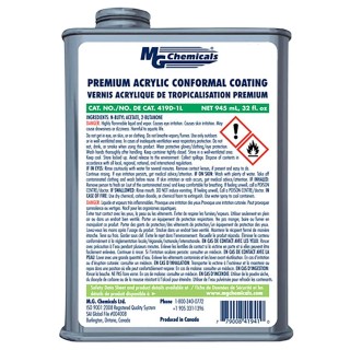 MG Chemicals Transparent Acrylic Conformal Coating, 1 L Tin, -65 °C to 125 °C Operating Temperature 419D-1L