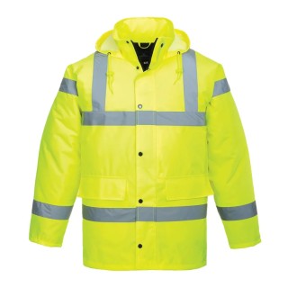 Portwest 300D Industry High Visibility Yellow Men's Hi Vis Traffic Jacket 2XL 918-5939