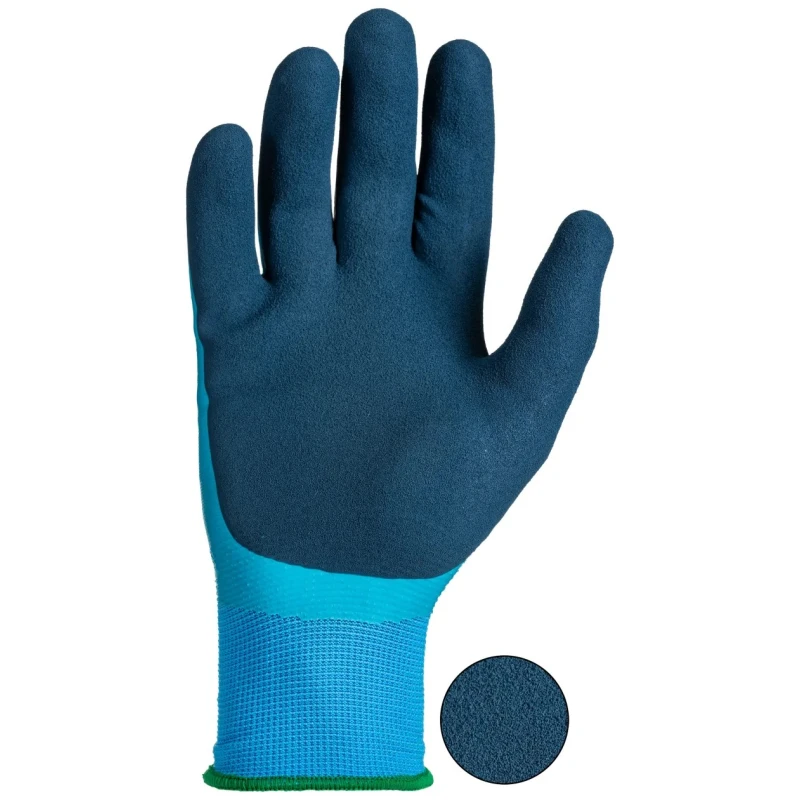 RS PRO Blue Latex Waterproof Work Gloves Size 10 with Foam Latex Palm Coating 222-2129