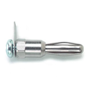 Pomona Silver Male Banana Connector, 4 mm Connector, Screw Termination, 500V, 15A, Nickel Plated Plating 3265