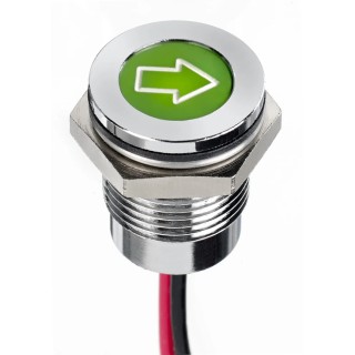 APEM Green Panel Mount LED Indicator 14 mm Diffused Lens IP67 13.2V DC Q14F5CXXG12E-0K6