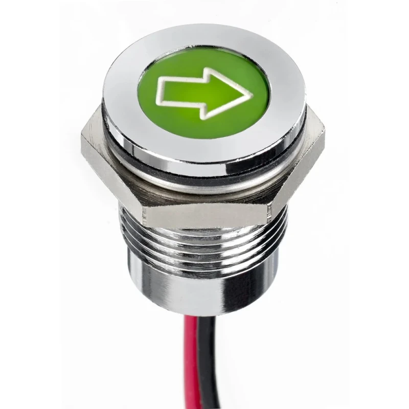 APEM Green Panel Mount LED Indicator 14 mm Diffused Lens IP67 13.2V DC Q14F5CXXG12E-0K6