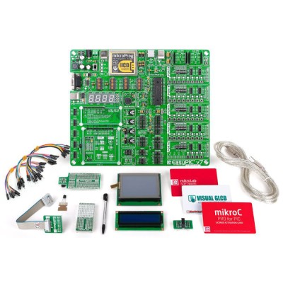 MikroElektronika MikroLAB for PIC MCU Development Kit MIKROE-2005 with EasyPIC V7 Board, mikroC Compiler, Visual GLCD