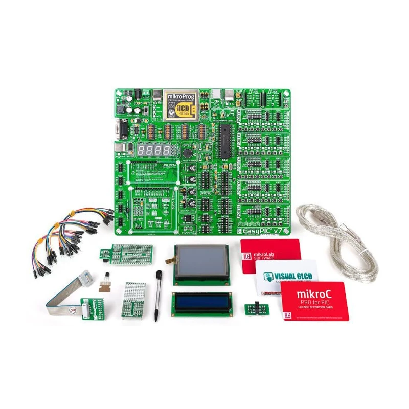 MikroElektronika MikroLAB for PIC MCU Development Kit MIKROE-2005 with EasyPIC V7 Board, mikroC Compiler, Visual GLCD