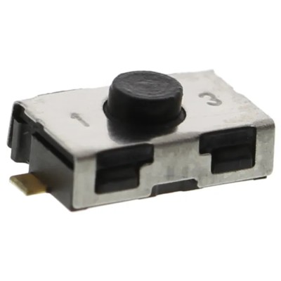 C & K Black Tactile Switch Button SPST 10mA 32V dc Surface Mount 0.8mm Actuator Length IP50 