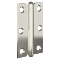 Pinet Nickel Plated Steel Butt Hinge with Lift Off Pin Screw Fixing 80mm x 50mm x 1.5mm 14-7-3401