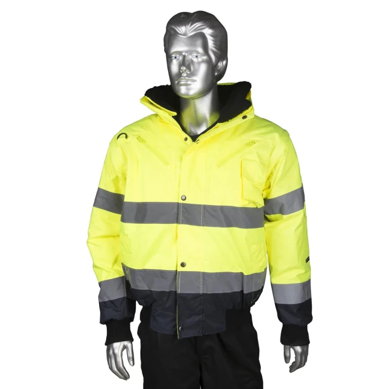 Portwest 300D Industry High Visibility Yellow Men's Hi Vis Bomber Jacket 918-5986