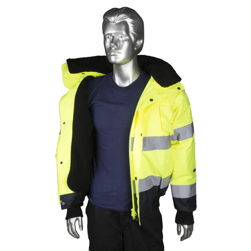 Portwest 300D Industry High Visibility Yellow Men's Hi Vis Bomber Jacket 918-5986