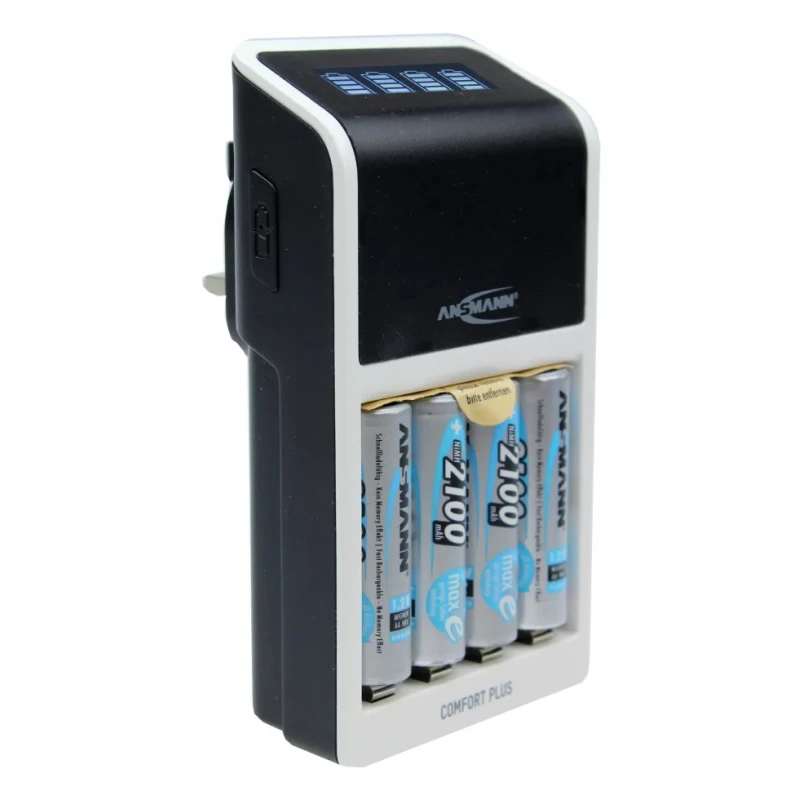 Ansmann Battery Charger for NiMH AA, AAA, 9V Batteries 650mA 100-240V AC UK Plug 1001-0094-44-01520