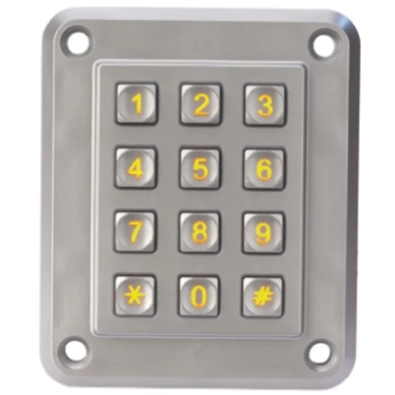 EOZ IP67 12 Key Illuminated Zamak 5 Anti-Vandal Keypad IP67