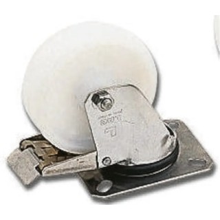 LAG Braked Swivel Castor Stainless Steel Frame, 125 mm Polyamide Wheel, 250 kg Capacity 17132 FR