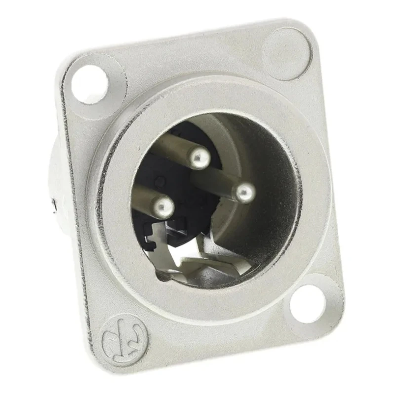 Neutrik Cable XLR Connector, Straight, 50V, Male, 3 Contacts, Silver over Nickel Plating NC3MD-LX