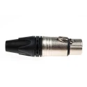 RS PRO Cable XLR Connector Straight 50V 10A Female 4-Contact Nylon Housing Silver over Nickel Plating NC4FXX