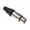 RS PRO Cable XLR Connector Straight 50V 10A Female 4-Contact Nylon Housing Silver over Nickel Plating NC4FXX