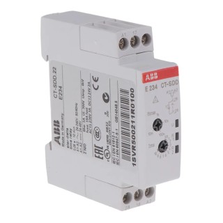ABB 1SVR Series DIN Rail Timer Relay 2-Contact 48 V dc 24V ac 240 V ac 0.05 s to 10 min 1SVR500211R0100 - CT-SDD.22