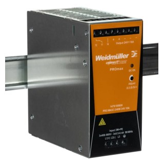 Weidmüller PRO Max Switched Mode DIN Rail Power Supply 28V DC, 10A Output, 240W, 3 Phase, AC/DC Input 320-575V 1478180000