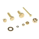 RS PRO Brass 2061 Piece Slot Drive Nut & Washer Kit, Pan Head Shape, Nickel Finish, Length 6–30mm 100-282