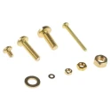 RS PRO Brass 2061 Piece Slot Drive Nut & Washer Kit, Pan Head Shape, Nickel Finish, Length 6–30mm 100-282