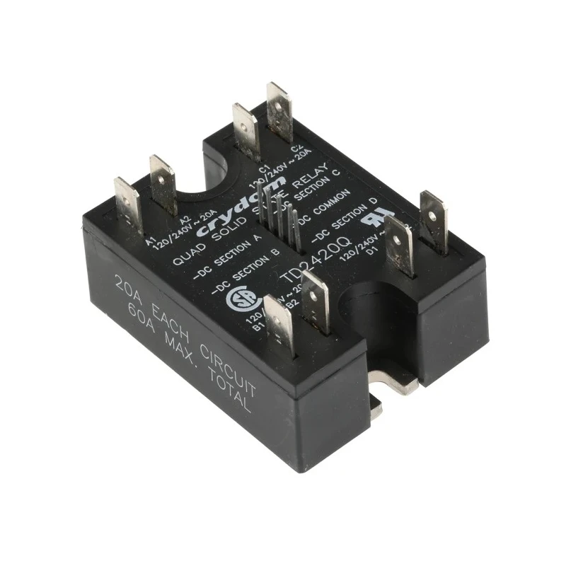 Crydom Quad Series Solid State Relay, Panel Mount, 20 A Load Current, 280 V Load Voltage, 4-15 V DC Control TD2420Q