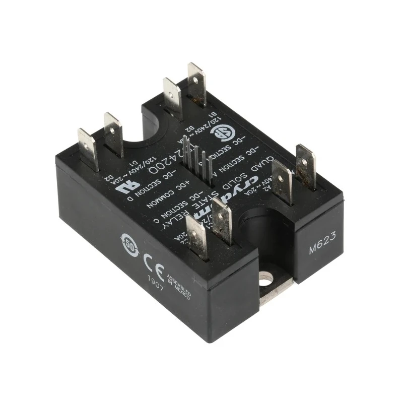 Crydom Quad Series Solid State Relay, Panel Mount, 20 A Load Current, 280 V Load Voltage, 4-15 V DC Control TD2420Q