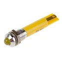 RS PRO Yellow Panel Mount Indicator 12V DC 20mA Silver Bezel Prominent 210-434