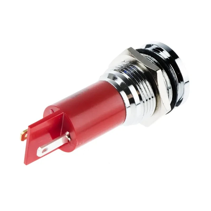RS PRO Red Panel Mount Indicator 24 V AC/DC 20mA Solder Tab Termination Flush Bezel 211-752
