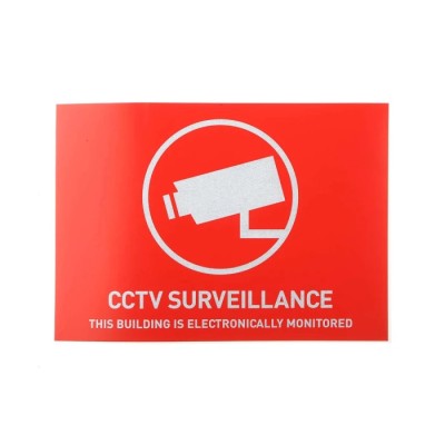 ABUS Security-Center CCTV Sticker Red and White, English, 105mm x 148mm AU1312
