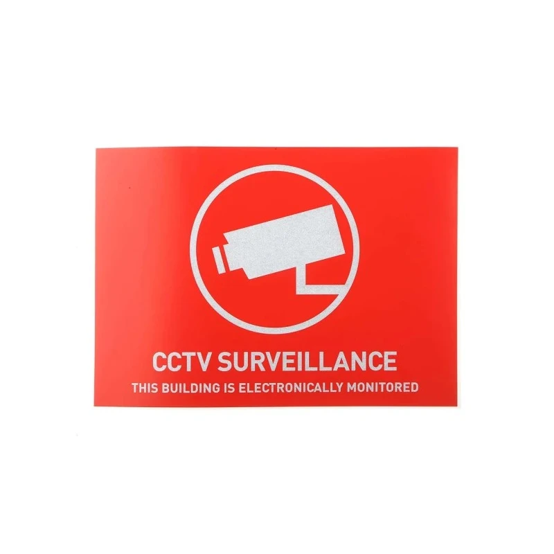 ABUS Security-Center CCTV Sticker Red and White, English, 105mm x 148mm AU1312