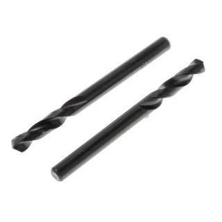 RS PRO HSS 5 mm Drill Bit, 62 mm Overall Length, Helical Flute, Plain Shank, 10 Pieces 215-007