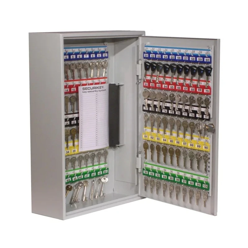 Securikey Grey Steel Wall Mount Key Cabinet KD100 with Security Lock and 2 Keys