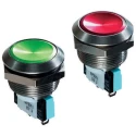 APEM AV Series Push Button Switch Momentary Panel Mount SPDT IP65 19.2 mm Cutout 48 V dc 250 V ac AV22LP402