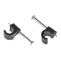RS PRO Black Polyethylene TV Cable Clip, Nail Fixing, 6 mm Max Bundle Diameter, 7.18 mm Length, 4.69 mm Width, 7.18 233-415