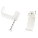 RS PRO White Polyethylene Rectangular Cable Clip Nail 9.9mm x 18mm x 12.9mm 233-443