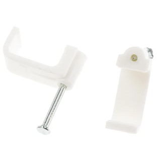RS PRO White Polyethylene Rectangular Cable Clip Nail 9.9mm x 18mm x 12.9mm 233-443