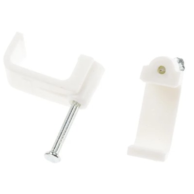 RS PRO White Polyethylene Rectangular Cable Clip Nail 9.9mm x 18mm x 12.9mm 233-443