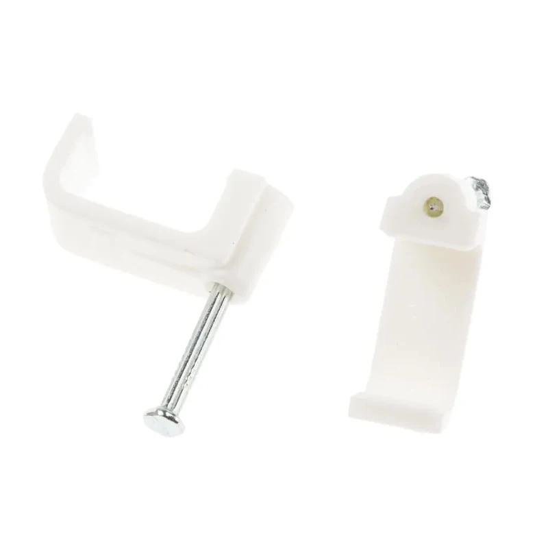 RS PRO White Polyethylene Rectangular Cable Clip Nail 9.9mm x 18mm x 12.9mm 233-443