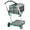 RS PRO 2 Aluminium Rubber Folding Trolley with 2 Shelves, Plastic Platform 670mm x 470mm, Load Capacity 60 kg 157-474