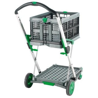 RS PRO 2 Aluminium Rubber Folding Trolley with 2 Shelves, Plastic Platform 670mm x 470mm, Load Capacity 60 kg 157-474