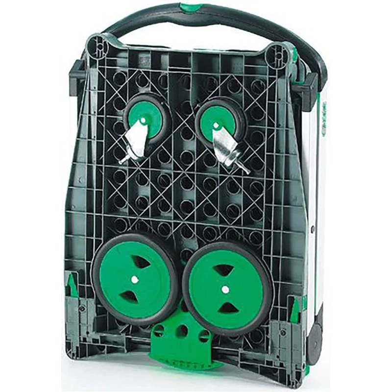 RS PRO 2 Aluminium Rubber Folding Trolley with 2 Shelves, Plastic Platform 670mm x 470mm, Load Capacity 60 kg 157-474