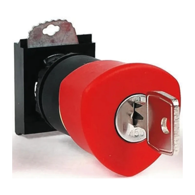 BACO Red Key Reset Push Button Head, 22 mm Cutout, Plastic, Round, IP66, Model L22GR01