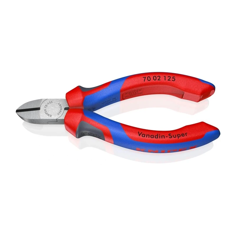 Knipex Side Cutter Diagonal Cutter With Bevel 125mm Jaw Width 11mm Maximum Cutting Capacity 3mm 70 02 125