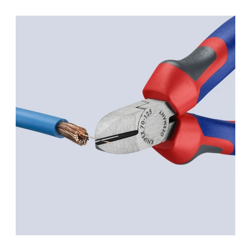 Knipex Side Cutter Diagonal Cutter With Bevel 125mm Jaw Width 11mm Maximum Cutting Capacity 3mm 70 02 125