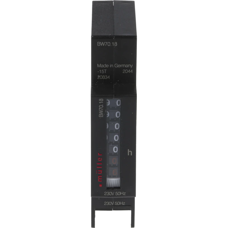 Muller 5 Digit Analogue Hour Meter Counter 230VAC, 2.6mm Digit Height BW70