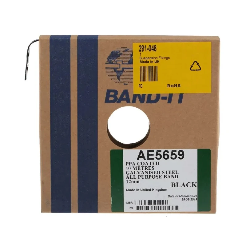 RS PRO Plastic Coated Galvanised Steel Fixing Strap 10 m x 13 mm 291-048