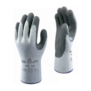 Showa Grey Polyester Cotton Fibre Latex Coated Gloves Size 7, EN 388 Certified SHO451