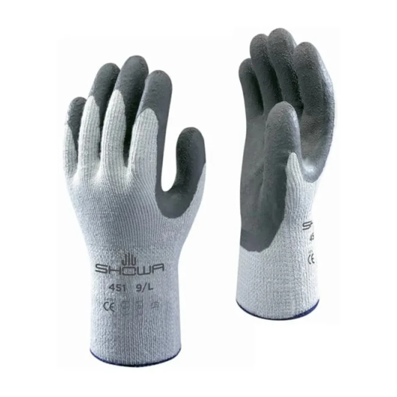 Showa Grey Polyester Cotton Fibre Latex Coated Gloves Size 7, EN 388 Certified SHO451