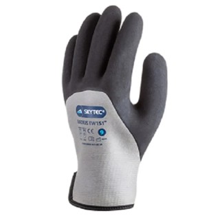 Skytec RADIUS EW151 Black Grey Acrylic Glass Latex Nylon Polyethylene Gloves Size 11 Latex Coating EW151
